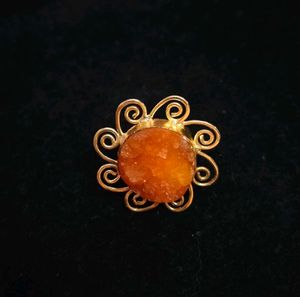 Beautiful Elegent Orange Crystal Stone Ring