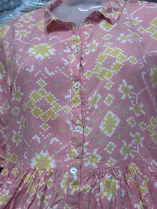 Peach Printed Dress