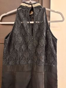 Partywear Black Lace Jumpsuit (padded)