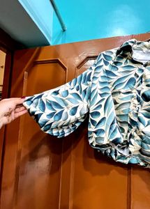 Zara Leaf Print Shirt, Top Style