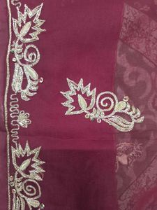 vintage white Salma hand work saree