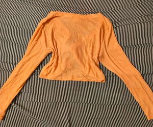 Orange Button-Down Top