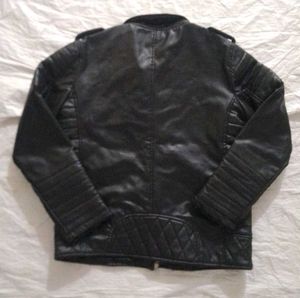 Zara Black Faux Leather Biker Jacket