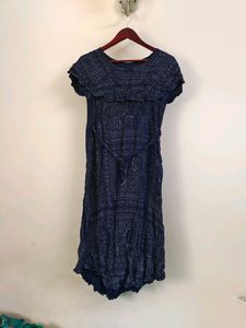 Navy Blue Cape Model Dress