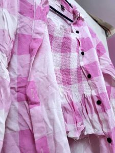Pink Checks Shirt With Inner