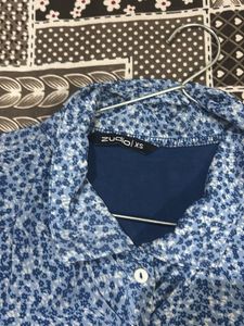 Blue Floral Button Down Shirt