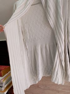 Beautiful White Ribbed Shrug.