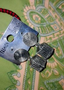 Silver Jhumka Earrings