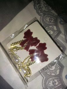 Red Velvet Bow Dangle Earrings