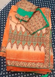 Preloved Saree With Stitched Blouse.💕