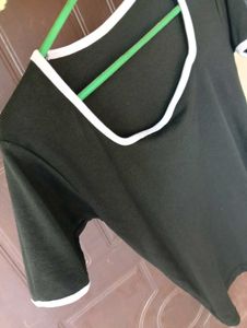 Black Colour Top with White Border