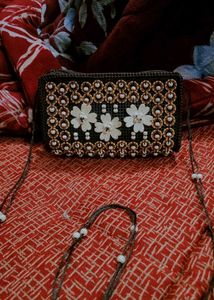 Floral Beaded Clutch