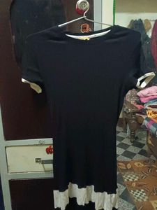 Black Dress with White Detail