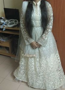 Embroidered Net Gown
