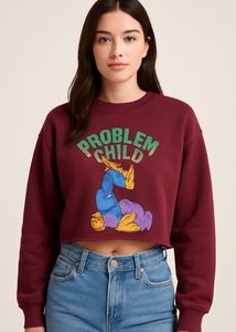 GRAPHIC CROP SWEATSHIRT FOR WOMEN