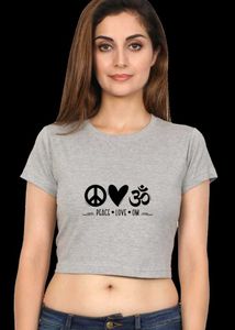 Peace Love Om Relax Fit Graphity Crop Top