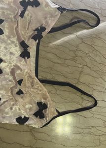 White Velvet Mini Dress With Cute Black Bows