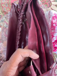 Burgundy Buckled Backpack