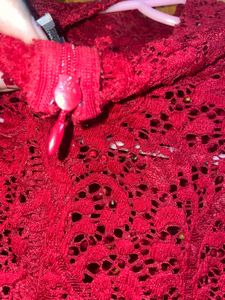 Vero Moda Red Lace Party top M/38