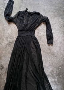 Black Sheer Midi Dress