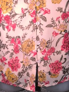 FIG Floral Print Button-Down Top
