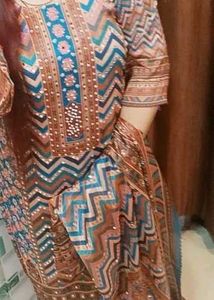 Elegant Pakistani mirror work 3pc suit kurta pent