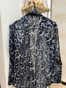 MAYRA- Black Animal Print Sheer Shirt