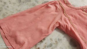 Full Flare Peach Gown Frock