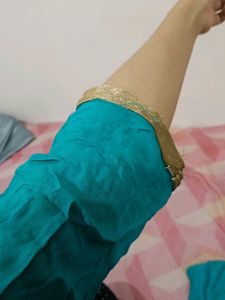 Sea Green, embroided, combination of cream