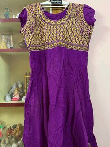 Purple Embroidered Kurta Pant Set
