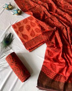 Green Printed Cotton Suit