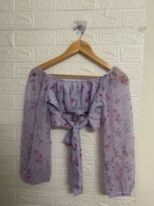 Floral Chiffon Crop Top