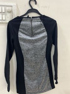 H&amp;M Black &amp; Gray Long Sleeve Dress