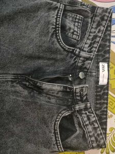 Mango Black Wash Straight Leg Jeans
