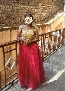 Golden &amp; Pink Ethnic Gown