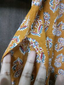Mustard Cotton Kurta Pant Set