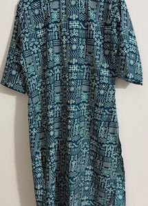 Indigo Blue Handblock Printed Straight Kurti