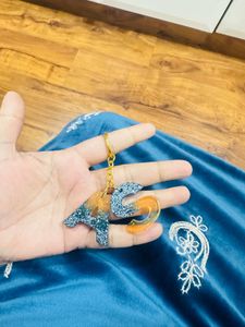 Resin Initial Keychain - A &amp; S customise your