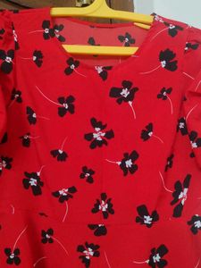 Red Floral Top