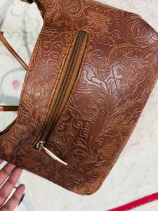 Brown Floral Handbag
