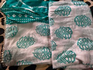New,New,New. Teal Embroidered Kurti,