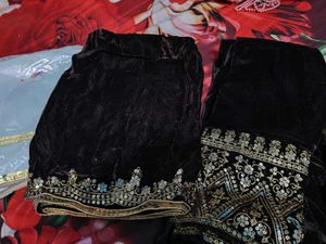 New Elegant Velvet Kurta Set with dubatta