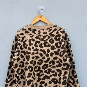 Leopard Print Pullover Sweater
