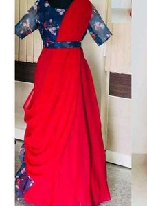 BluRed Gown Come Lehanga💜