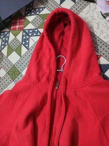 Red PLUSSIZE Zip-Up Hoodie