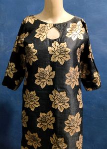 Black And Golden Zariwork Embroided Kurta