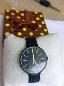 Minimalist Black Mesh Watch