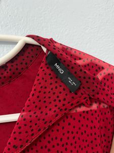 Mango Tie Neck Top