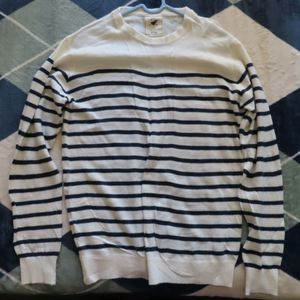 Old Money Classic Striped Cream &amp; Navy Pullover
