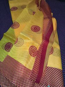 Elegant Yellow & Red Saree